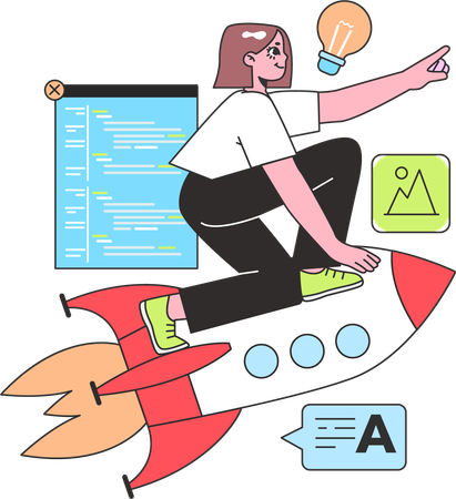 Web Development startup  Illustration