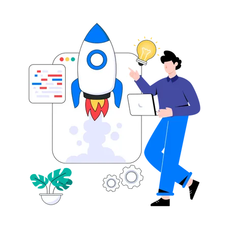 Web development startup Illustration