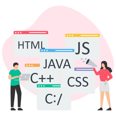 Web development team  Illustration