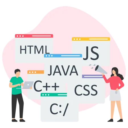 Web development team  Illustration