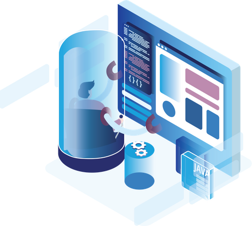 Web development using automation  Illustration