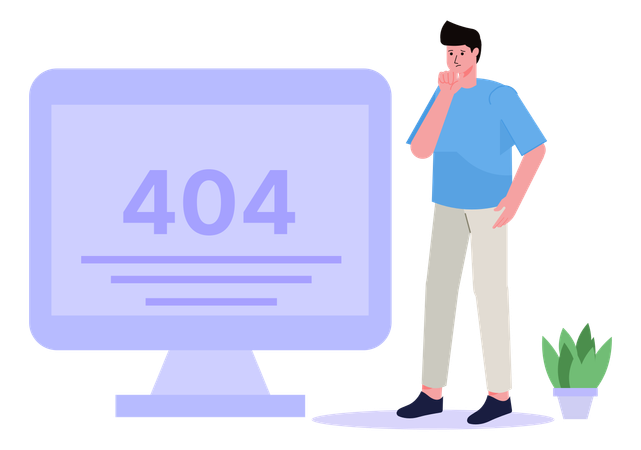 Web Error 404  Illustration
