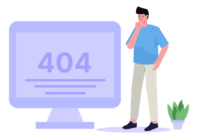 Web Error 404  Illustration