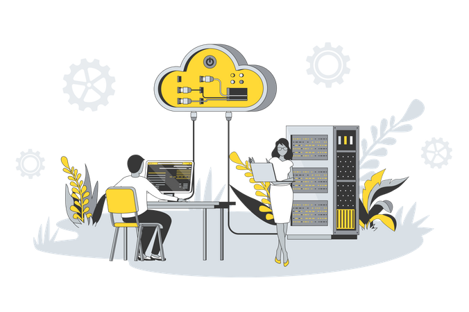 Web Hosting  Illustration