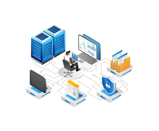 Web Hosting Server  Illustration