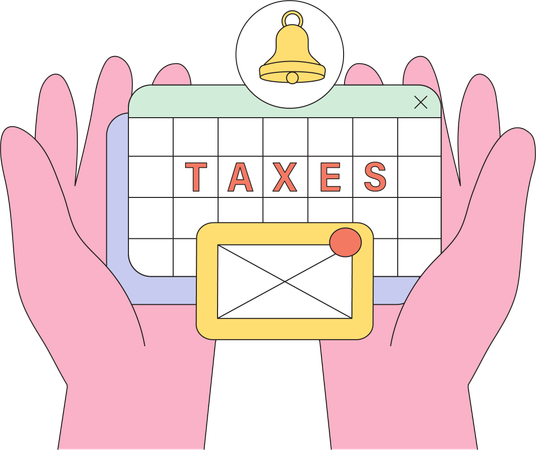 Notificação de correio de pagamento de impostos na Web  Ilustração