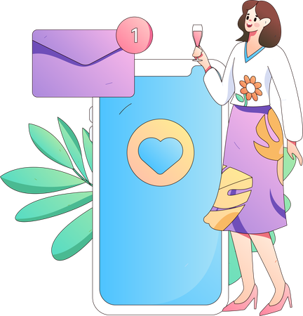 Web marketing by employee  イラスト