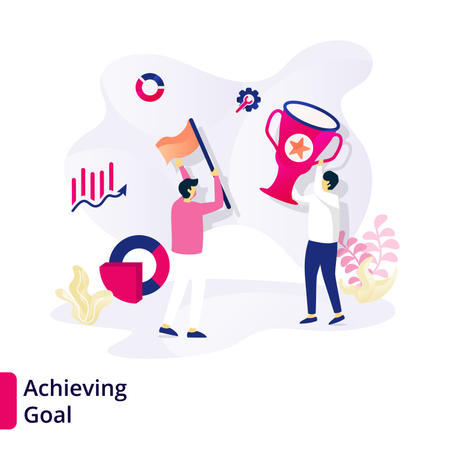 Web page design templates for Achieving Goal Illustration