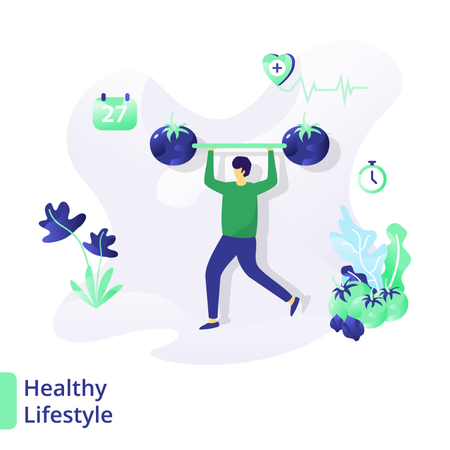 Web page design templates for medical and health, Healthy Lifestyle Illustration