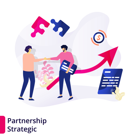 Web page design templates for Partnership Strategic Illustration