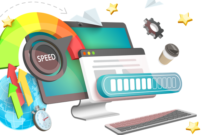 Web Page Speed Test  Illustration