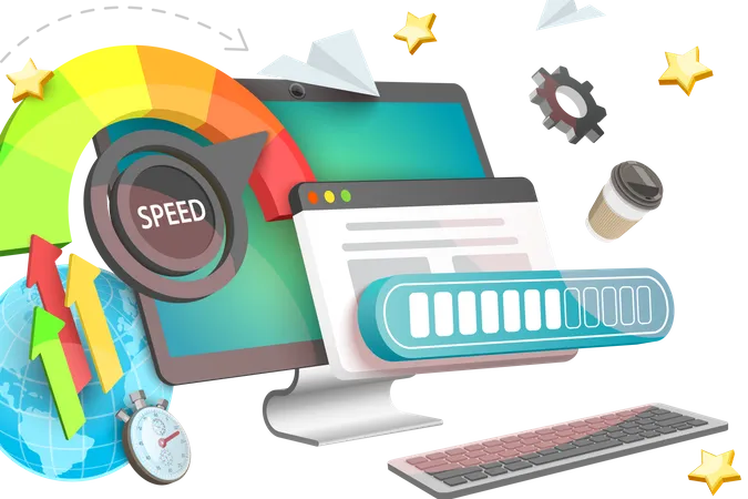 Web Page Speed Test  Illustration