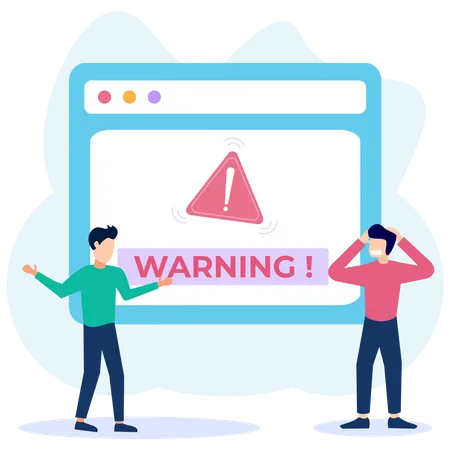 Web page warning of 404 error Illustration