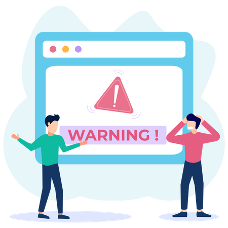 Web page warning of 404 error  Illustration