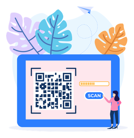 Scannen von Web-QR-Codes  Illustration