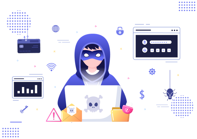 Web security breache  Illustration