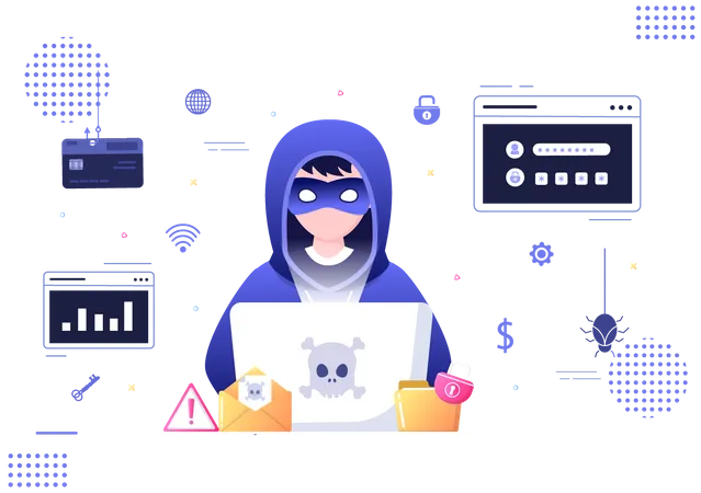 Web security breache  Illustration