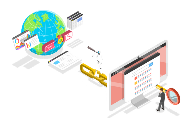 Web Seo Linking  Illustration