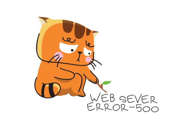 Web Server Error - 500  Illustration