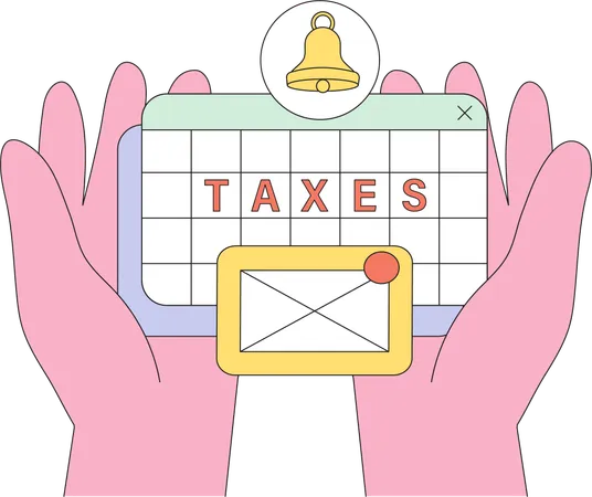 Notification par courrier électronique du paiement de la taxe sur le Web  Illustration