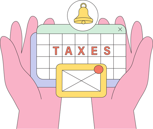 Web tax payment mail notification  Illustration