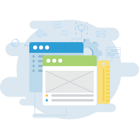 Entwicklung von Webvorlagen  Illustration