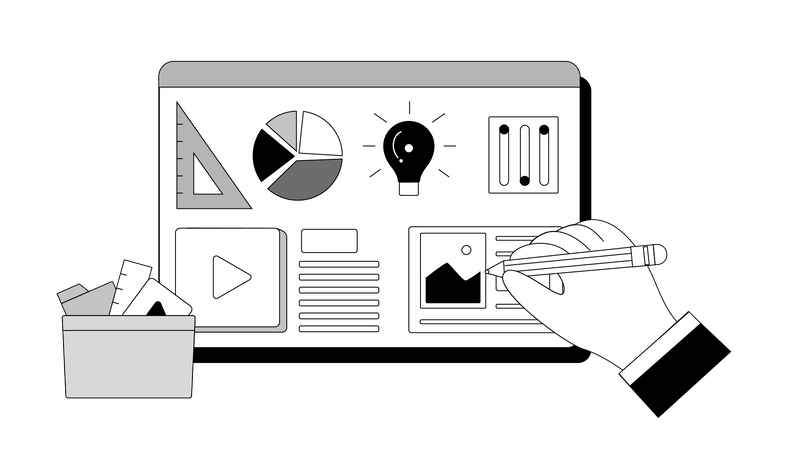 Web-UI-UX-Designelemente  Illustration