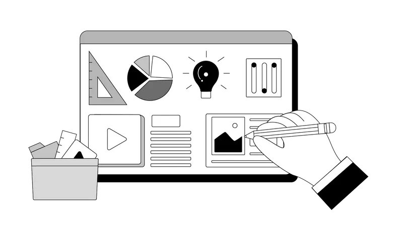 Web-UI-UX-Designelemente  Illustration