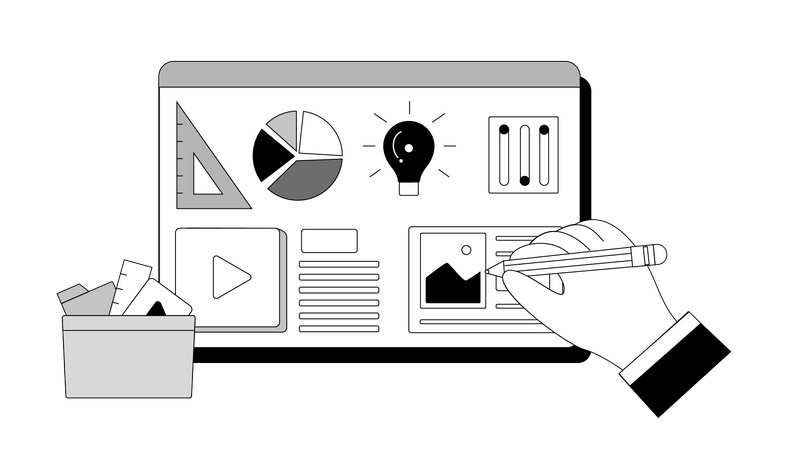 Elementos de design UX da interface da web  Ilustração