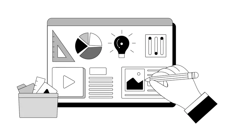 Elementos de design UX da interface da web  Ilustração