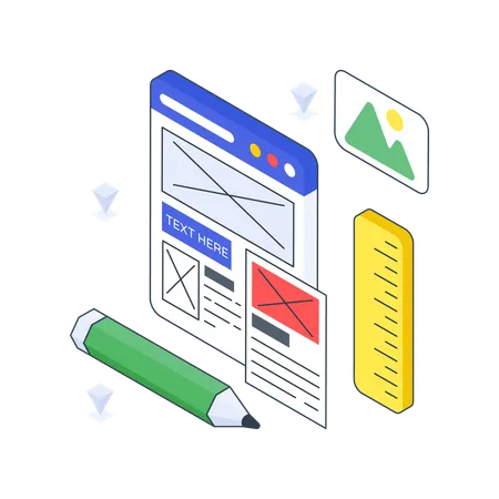 Web Wireframing  Illustration