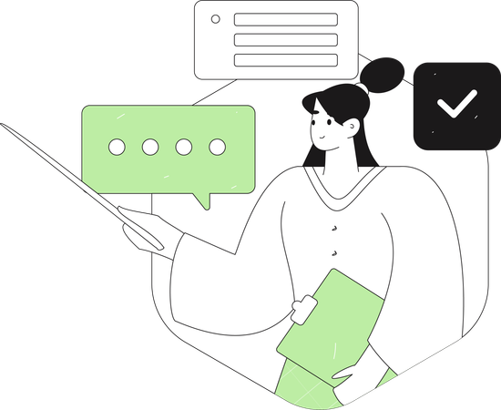 Webcast sur une fille faisant des affaires  Illustration