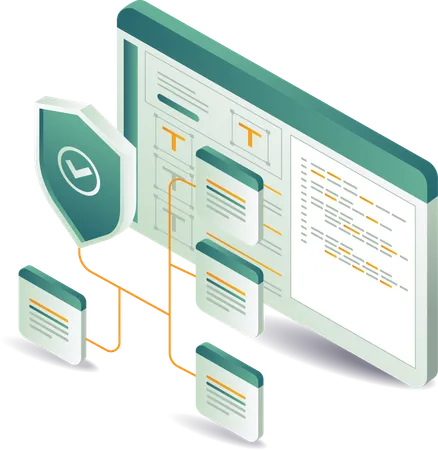 Webentwickler Programmierer Digitaltechnik Daten  Illustration