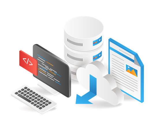 Webhosting-Datenbank  Illustration