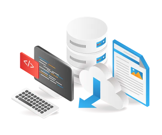 Webhosting-Datenbank  Illustration