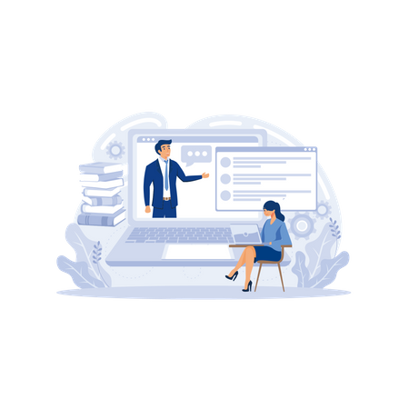 Webinar and employees training  Illustration