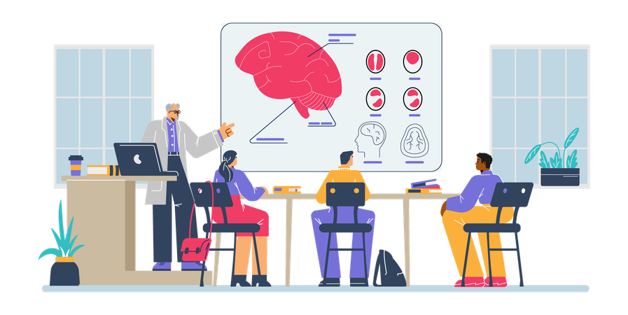 Webinar for students studying for doctorate  Illustration