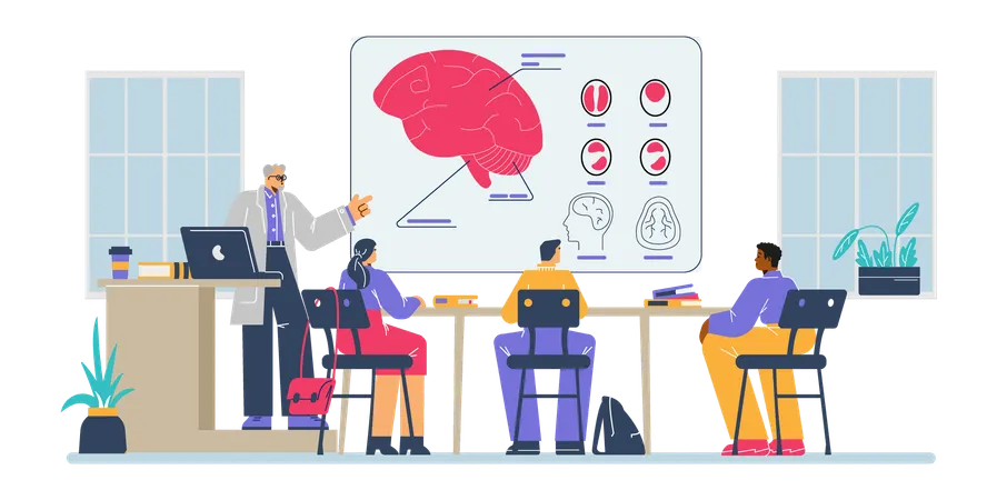 Webinar for students studying for doctorate  Illustration