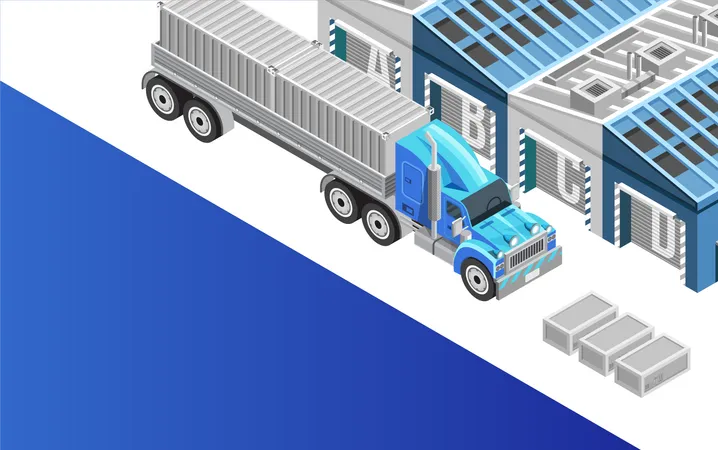 Webpage about delivery and global logistics Illustration