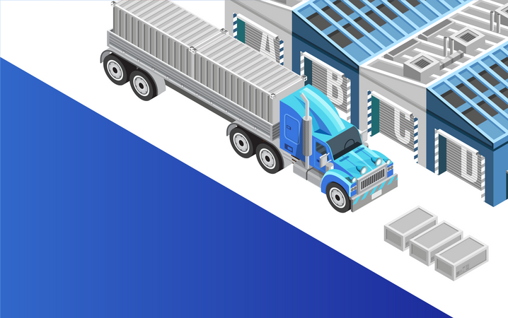 Webpage about delivery and global logistics  Illustration