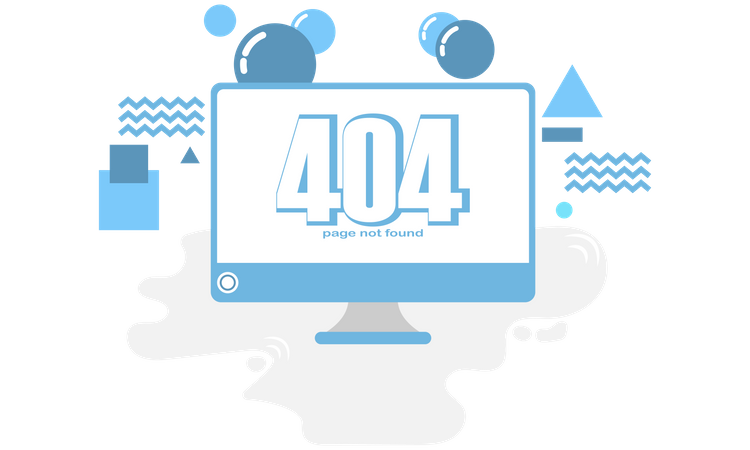 Webpage screen error 404  Illustration