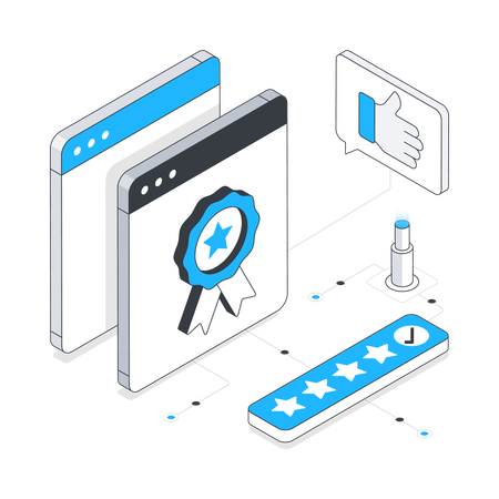 Webqualität und Überprüfung  Illustration