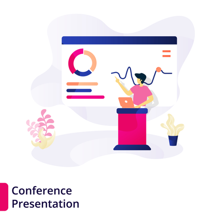 Webseiten-Designvorlagen für Konferenzpräsentationen  Illustration