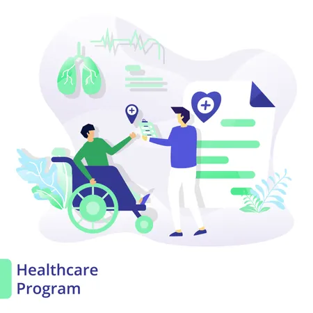 Webseiten-Design-Vorlagen für Medizin und Gesundheit, Gesundheitsprogramm  Illustration