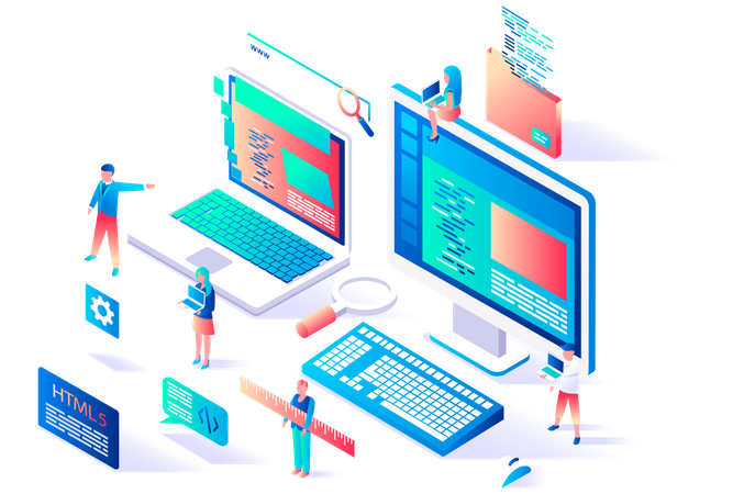 Website Building  Illustration