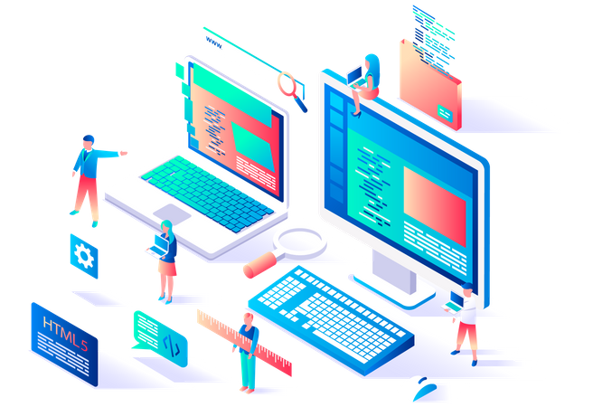 Website Building  Illustration