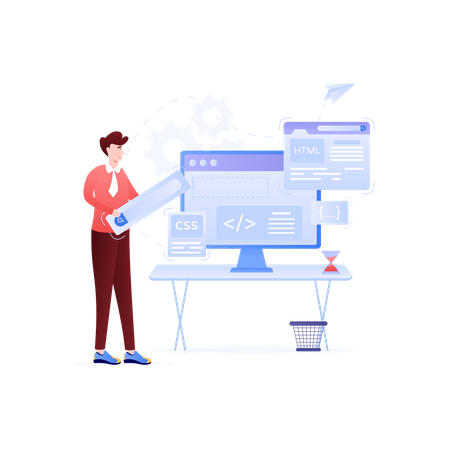 Website Building  Illustration
