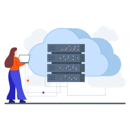 Website Cloud based Database  Illustration