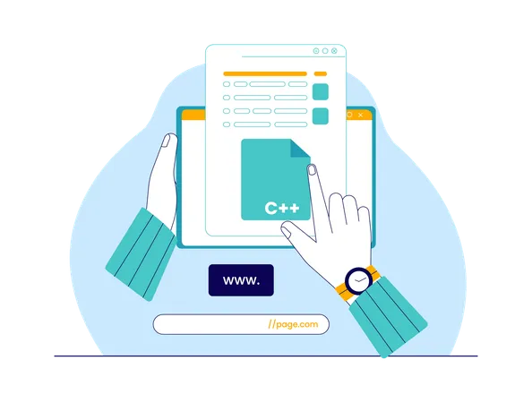 Website coding and development  Illustration