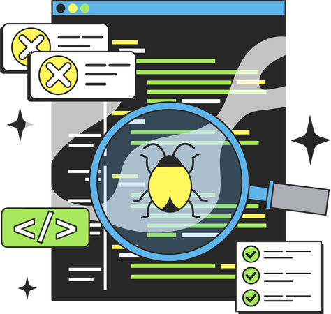 Website coding bug  Illustration